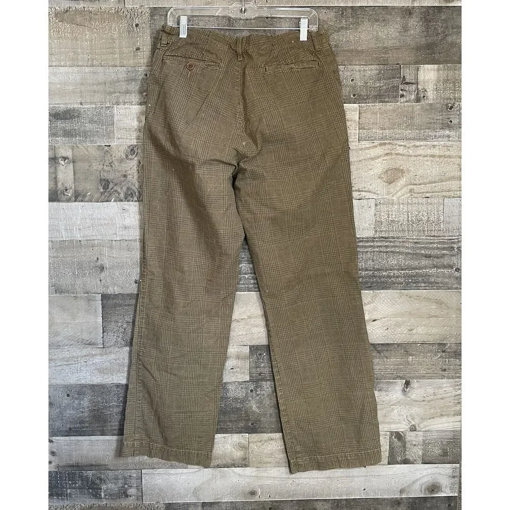 American Eagle Outfitters AE‎ Khaki Chino Pants Mens Size 33 x 32 Brown Plaid